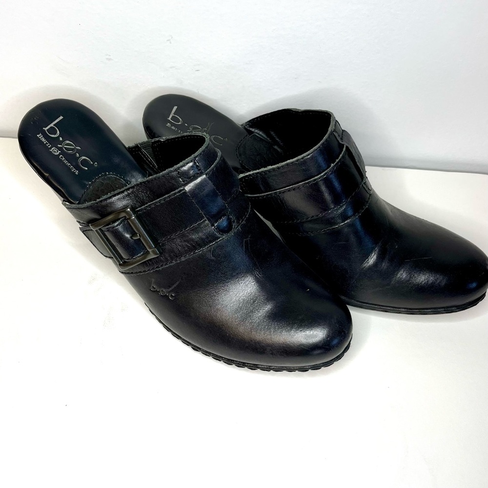 Born B.O.C Graciela Women’s Black Leather Slip-on Mule Clogs Size 8 M